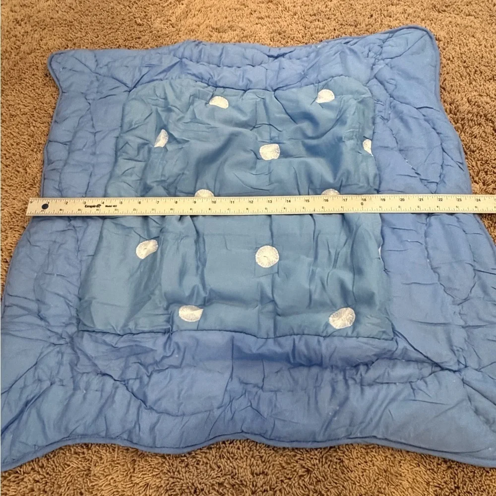 NWT new Anthropologie cotton embroidered polka dot euro sham pillow Blue White